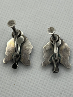 Hallmark of Vintage Rafael Melendez Taxco Silver Abalone Screwback Earrings