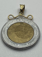 Back of the Vintage 500 Lire Coin Pendant by Laura Cretara 14K Bale with L500 etched
