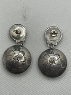Back View of the Vintage Ronnie Hurley Double Disc Concho Sterling Earrings