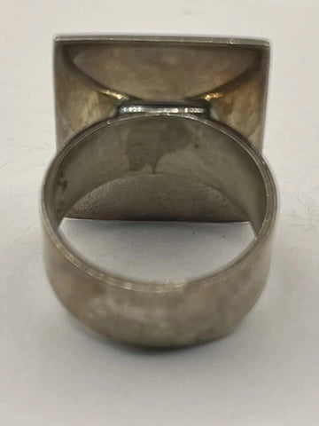 Back View of the Vintage Signed 925 DTR Jay King Desert Rose Trading Deep Purple Stone Sterling Modernist Ring