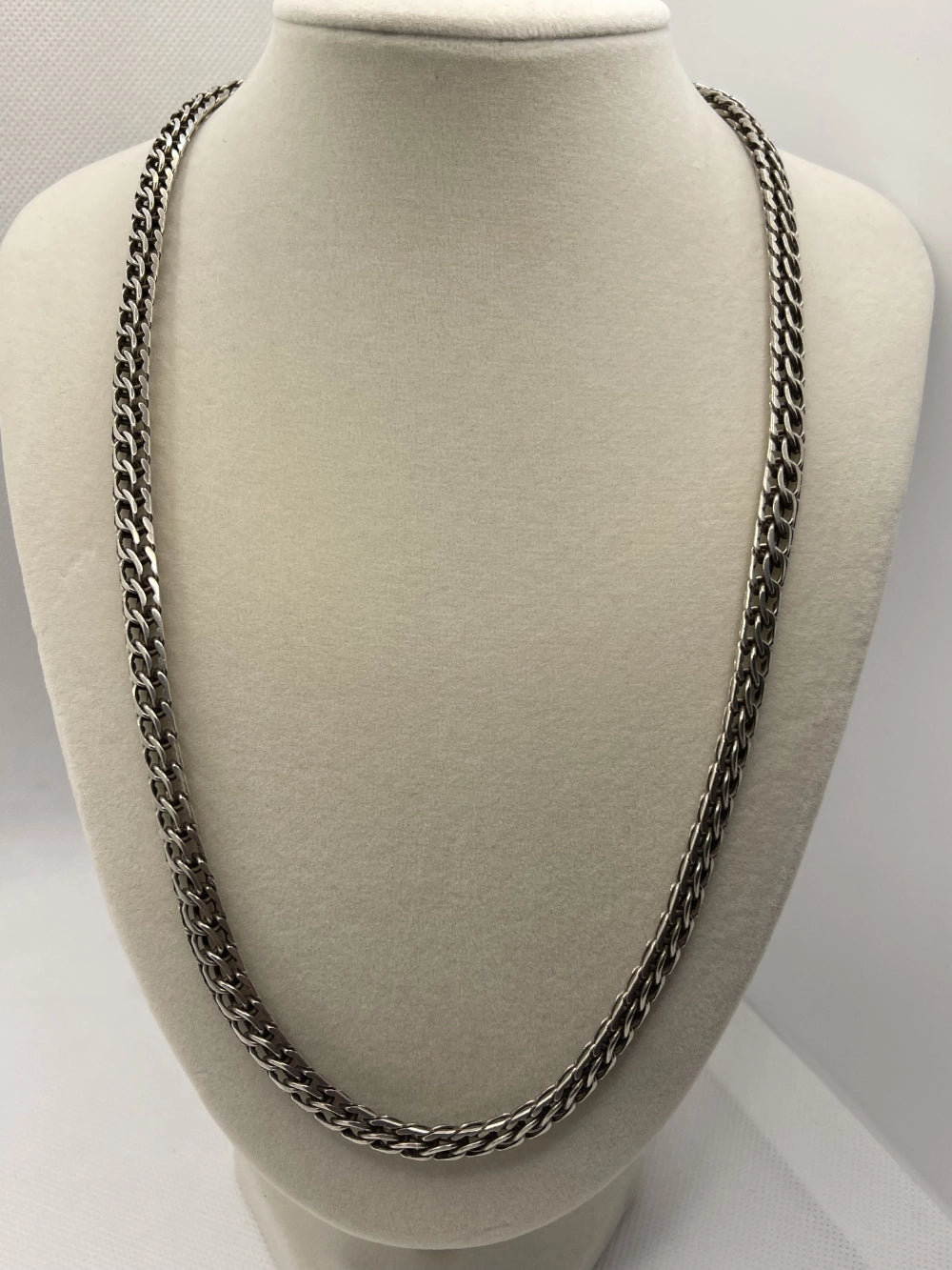 Vintage Sterling Silver Spiga Wheat Chain Link Necklace 21"