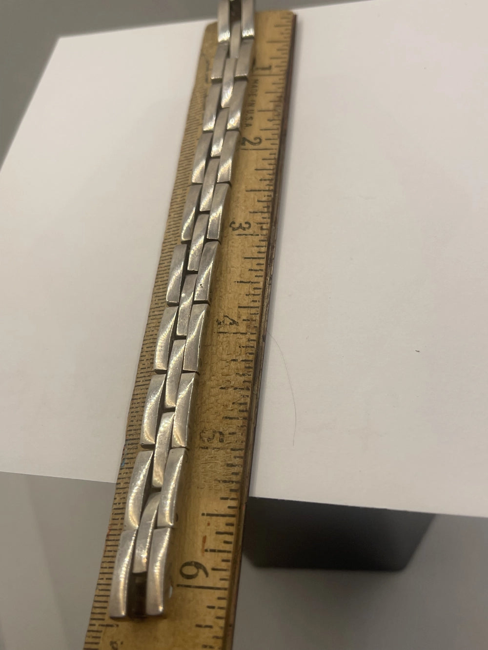 Measurement of Vintage 925 Mexican Sterling Silver Modernist Link Bracelet
