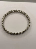 Overheard view of Vintage Sterling Silver Rigid Curb Chain Bangle Bracelet