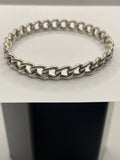 Vintage Sterling Silver Rigid Curb Chain Bangle Bracelet