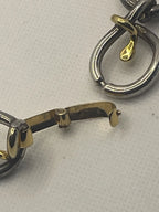 Close up of a Vintage Two-Tone Sterling Silver Gold Vermeil Stylized Snake Collar Necklace
