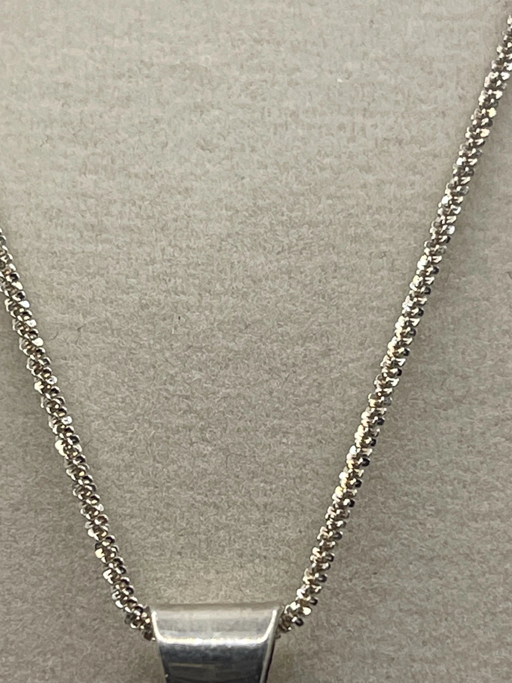 Closeup of Vintage 925 Taxco Mexican Modernist Cushion Cut Black Onyx Pendant Necklace