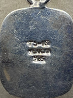 TS-1S Mexico 925 engraved on back of Taxco Mexican Modernist Cushion Cut Black Onyx Pendant Necklace