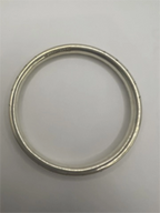 Overhead view of Vintage Hand-Etched Taxco Mexico Sterling Silver Bangle Bracelet