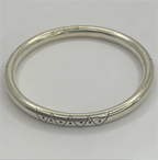Vintage Hand-Etched Taxco Mexico Sterling Silver Bangle Bracelet
