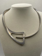 Vintage Taxco Mexico Silver Modernist Collar Choker