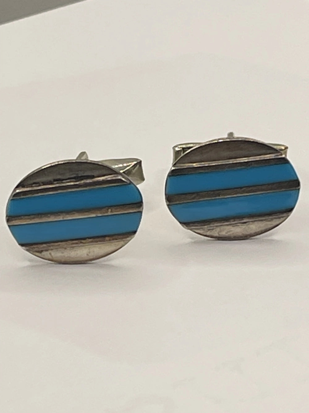 Vintage David Donahue Sterling Silver Rectangular Cufflinks
