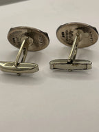 Back of Vintage David Donahue Sterling Silver Rectangular Cufflinks