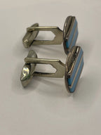 Left side of  David Donahue Sterling Silver Rectangular Cufflinks