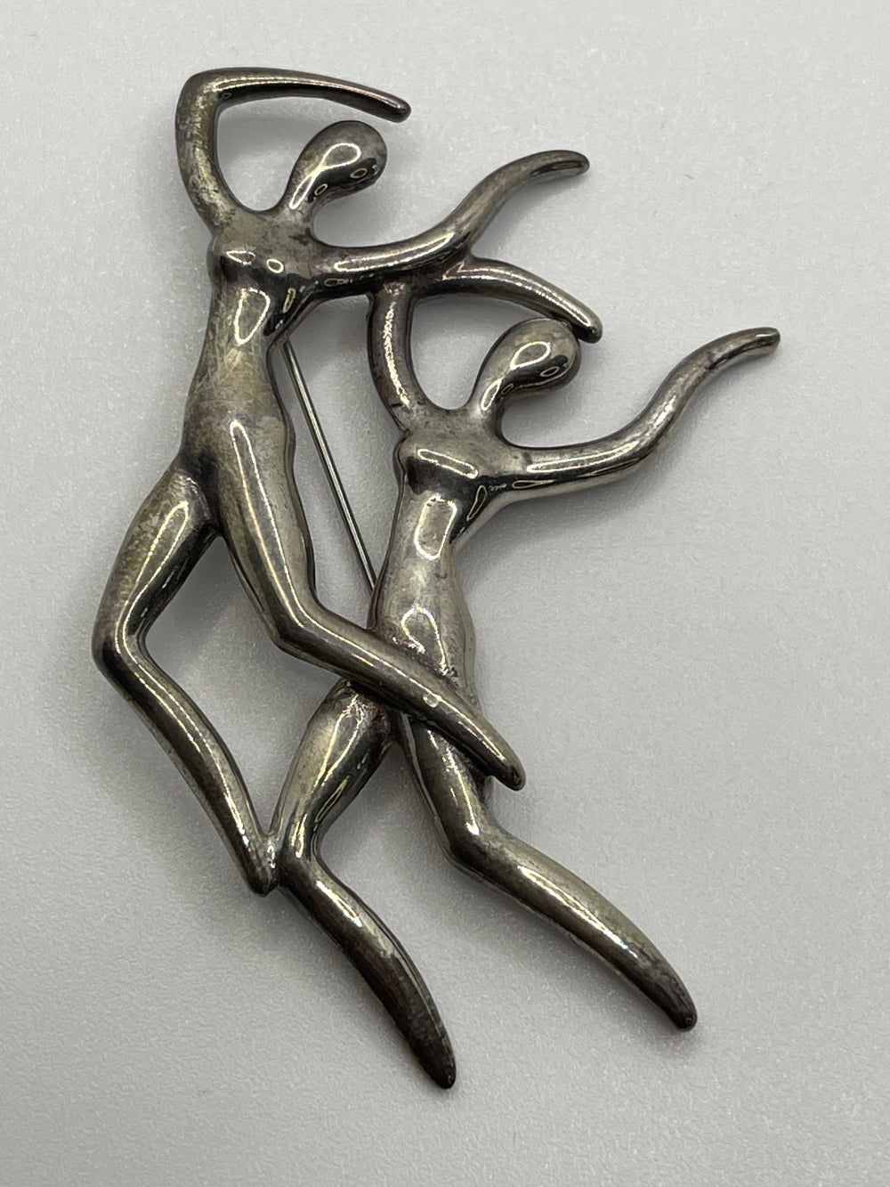 Vintage Taxco Mexico TV-47 925 Silver Dancing Figures Brooch