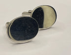 Side view of Vintage Tiffany & Co. Oval Sterling Silver Cufflinks