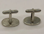 Top view of Vintage Oval Sterling Silver Cufflinks with Sterling Tiffany & Co. etchded into the back.