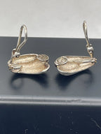 Open Clasp view of the Vintage Tiffany & Co. Shrimp Style Hoop Clip Earrings