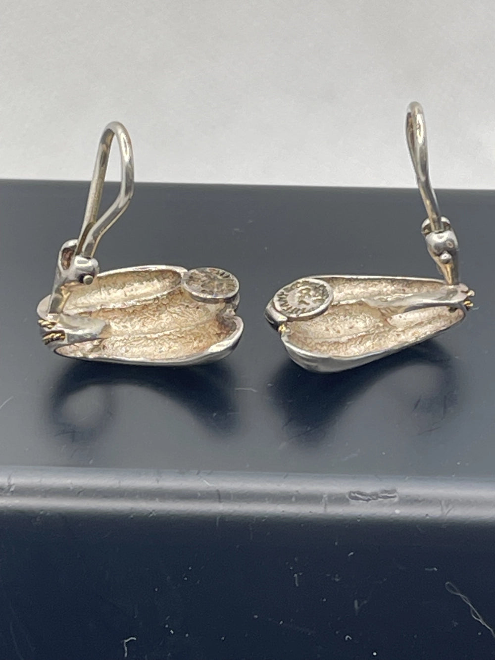 Open Clasp view of the Vintage Tiffany & Co. Shrimp Style Hoop Clip Earrings
