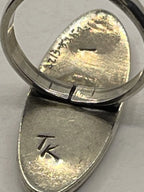 Closeup of Vintage Native American Hopi Silversmith Tony Kyasyousie Kokopelli Sterling Silver Ring