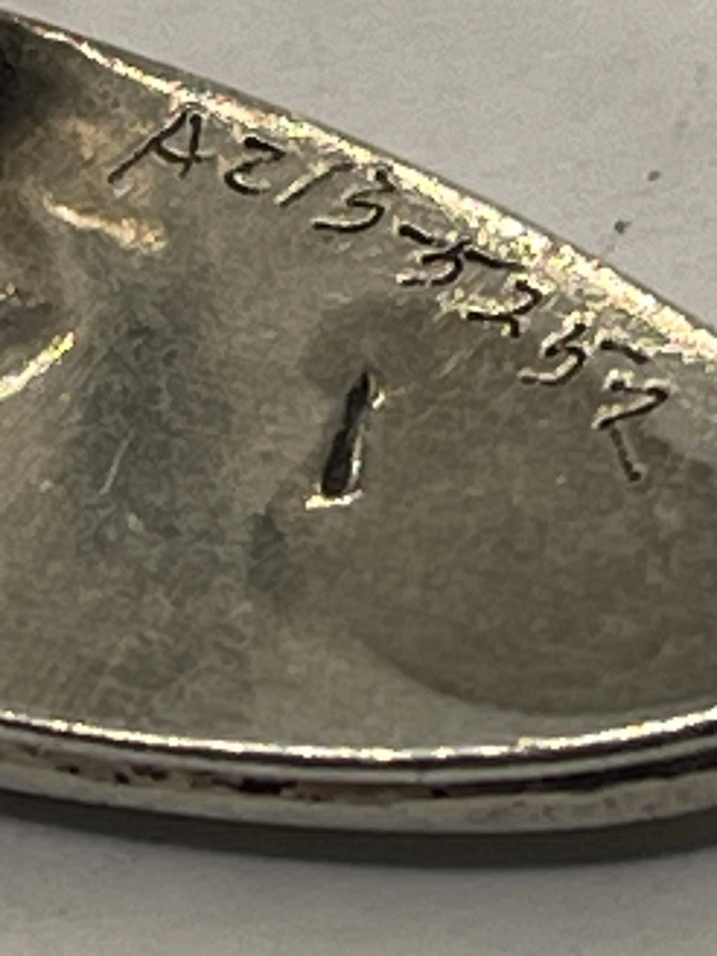 Extreme Closeup of Vintage Native American Hopi Silversmith Tony Kyasyousie Kokopelli Sterling Silver Ring