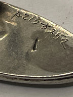 Extreme Closeup of Vintage Native American Hopi Silversmith Tony Kyasyousie Kokopelli Sterling Silver Ring