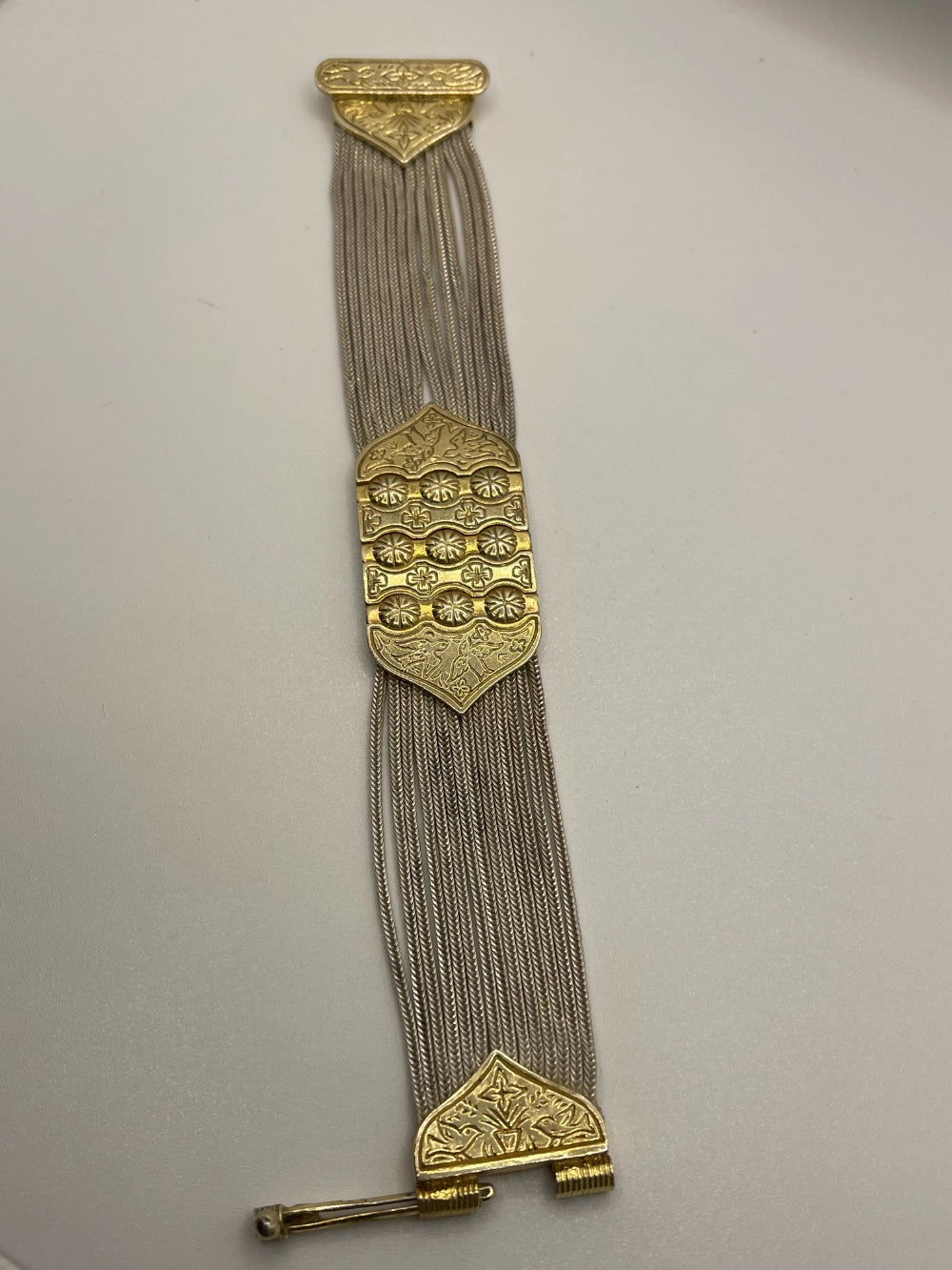 Vintage Demi-Parure Turkish 84 NU 925 Silver Woven Foxtail Bracelet