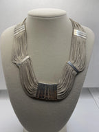 Back View of the Vintage Demi-Parure Turkish 84 NU 925 Silver Woven Foxtail Necklace