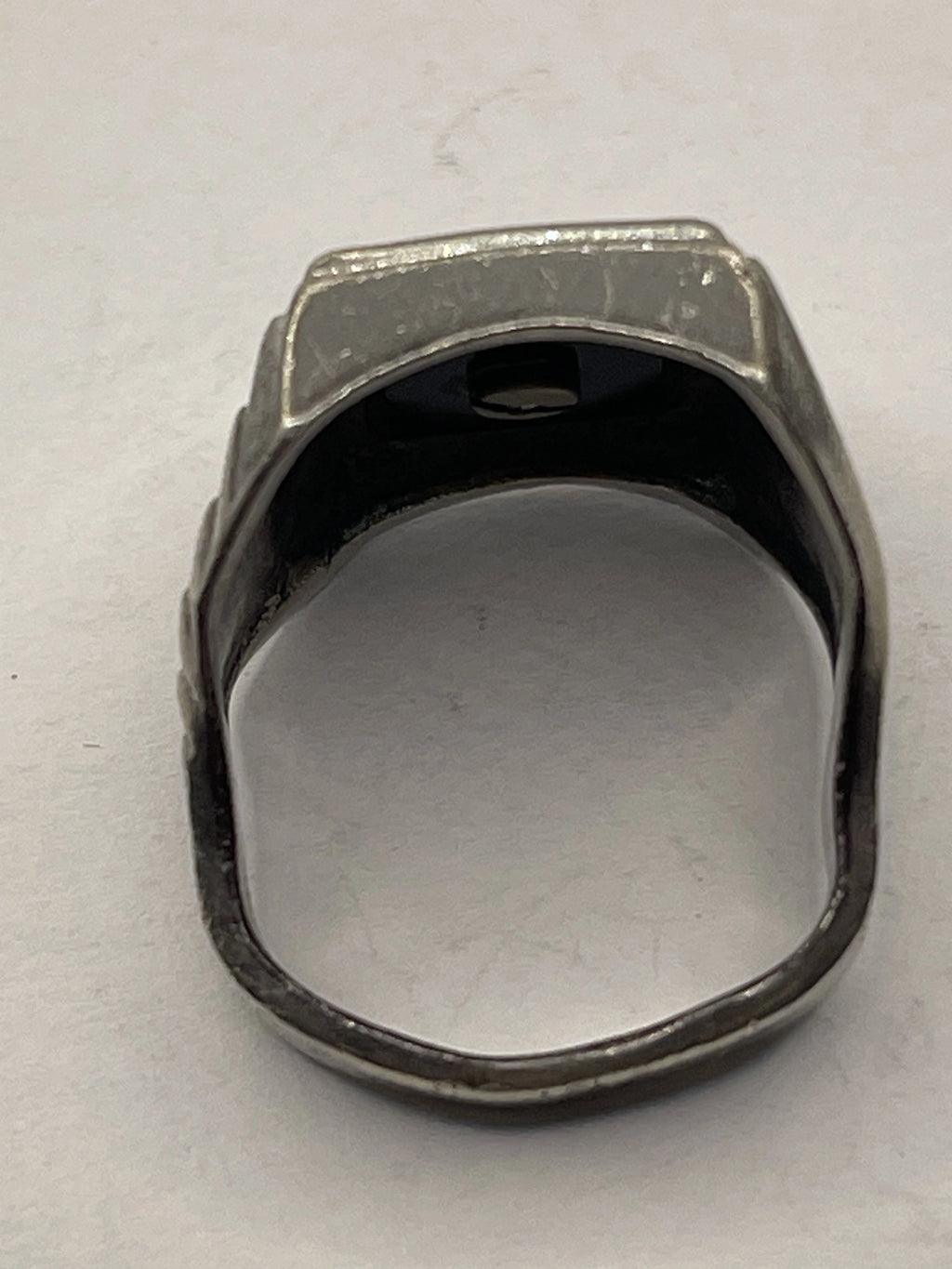 Back VIew of the Vintage Vargas Manufacturing Company "J" Monogrammed Sterling Silver Signet Ring