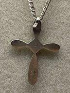 Hallmark of the Vintage Weston Sterling Silver Our Lady of Faith Pendant with Original Chain with LFSS etched on the back