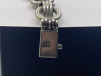 92F ZINA etched into Vintage Zina 925 Sterling Silver Modernist Link Chain Bracelet