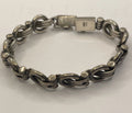 Vintage Zina 925 Sterling Silver Modernist Link Chain Bracelet
