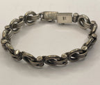 Vintage Zina 925 Sterling Silver Modernist Link Chain Bracelet