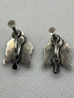 Hallmark of Vintage Zuni Pueblo Petit Point Turquoise Screwback Earrings