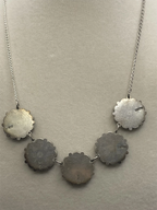 Back View of the Vintage Zuni Turquoise Flower Necklace