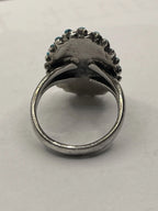 Back View of the 925 Silver Zuni Style Turquoise Cluster Ring